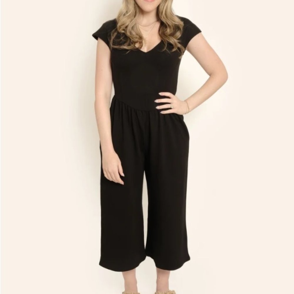 Smash Tess Tay Lautner CALI CULOTTE ROMPER IN MIDNIGHT BLACK